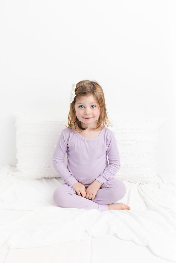 lavender-ribbed-long-sleeve-pjs Big Dreams Little Jammie Session Sophia's Style-1